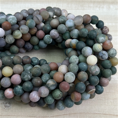 kelliesbeadboutique.com | 8mm Matte Indian Agate Strands