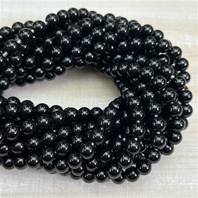 8mm Black Onyx Large Hole Beads