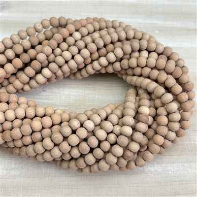 6mm Matte Rose Wood Bead Strands