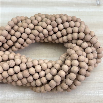 8mm Matte Rose Wood Bead Strands