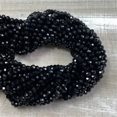 kelliesbeadboutique.com | 3x2mm Faceted Black Chinese Crystals