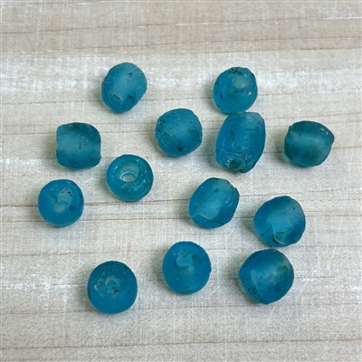 10mm Dark Teal Ghana Glass Beads