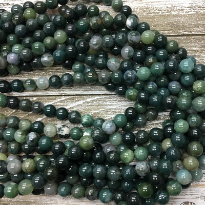 10mm Moss Agate Strands