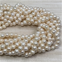 kelliesbeadboutique.com | 8mm Off White Large Hole Freshwater Pearls