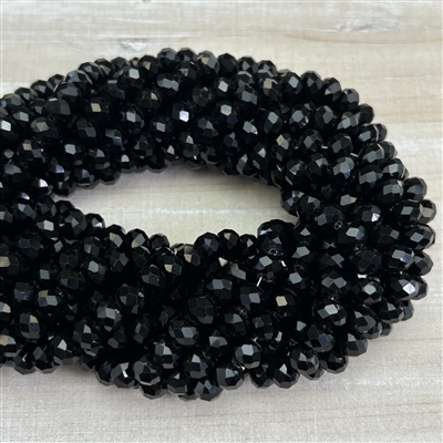 6x8mm Black Chinese Crystal Strands