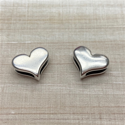 kelliesbeadboutique.com | 10mm Leather Heart Slider