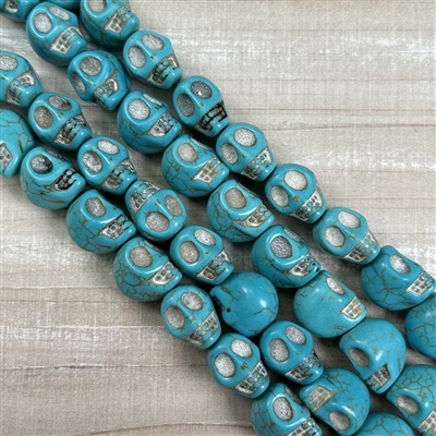 13mm Sea Green Magnesite Skulls