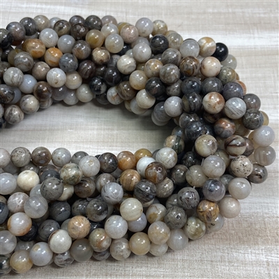 kelliesbeadboutique.com | 8mm Bamboo Leaf Agate Strands