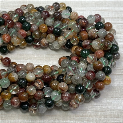 kelliesbeadboutique.com | 8mm Rainbow Phantom Quartz Strands