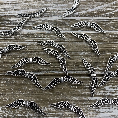 Antique Silver Wing Beads