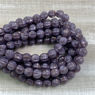 kelliesbeadboutique.com | 6mm Melon Violet with Gold Luster