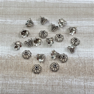 kelliesbeadboutique.com | Antique Silver Bead Caps