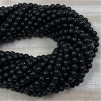 kelliesbeadboutique.com | 6mm Matte Striped Black Onyx