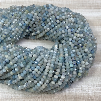 kelliesbeadboutique.com | 3x4mm Faceted Aquamarine Rondelles