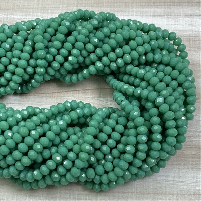 kelliesbeadboutique.com | 4x3mm Green Turquoise Chinese Crystals