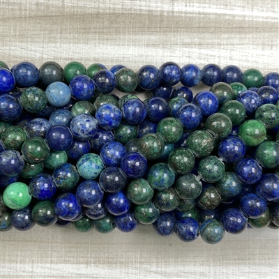 kelliesbeadboutique.com | 10mm Azurite Lapis Large Hole Beads - short strand