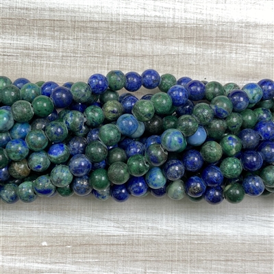 kelliesbeadboutique.com | 8mm Azurite Lapis Large Hole Beads - short strand