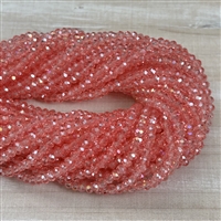 kelliesbeadboutique.com | 3x4mm Sweetheart Pink AB Chinese Crystals