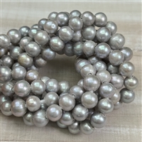 kelliesbeadboutique.com | 9-10mm Gray Large Hole Freshwater Pearls