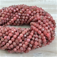 kelliesbeadboutique.com | 6mm Faceted Rhodonite Strands