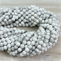 kelliesbeadboutique.com | 6mm Faceted White Howlite Strands