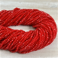 kelliesbeadboutique.com | 2x3mm Candy Apple Red Chinese Crystals