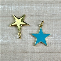 kelliesbeadboutique.com | 16mm Turquoise Enamel Star Charm