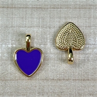 kelliesbeadboutique.com | 10x15mm Purple Enamel Heart Charm