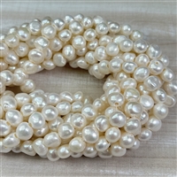 kelliesbeadboutique.com | Grade A 10mm Large Hole Nugget White Freshwater Pearls