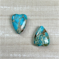 kelliesbeadboutique.com | Turquoise Imperial Jasper Hearts - Dyed