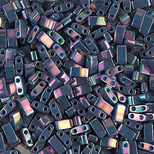 Miyuki 5x2.3mm Opaq Purple Gray Rainbow Lst Half Tila