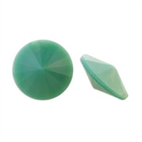 kelliesbeadboutique.com | Matubo 12mm Czech Glass Rivoli Green Turquoise