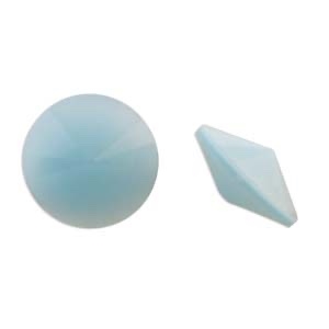 kelliesbeadboutique.com | Matubo 12mm Czech Glass Rivoli Aqua Satin