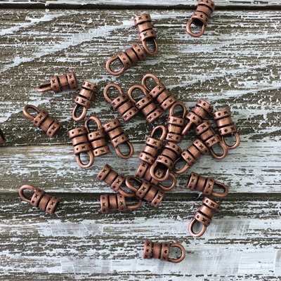 3mm Crimp End - Antique Copper