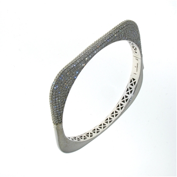 BLD0063 18k White Gold Diamond Bangle