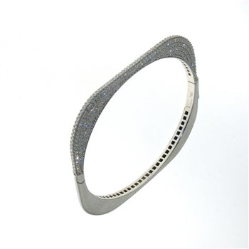 BLD0064 18k White Gold Diamond Bangle