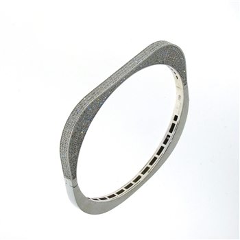 BLD0065 18k White Gold Diamond Bangle