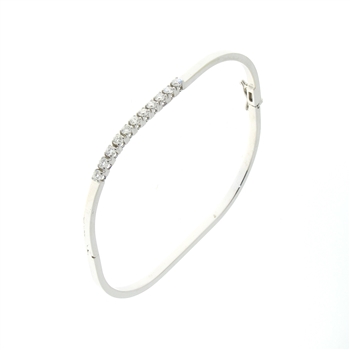 BLD0079 18k White Gold Diamond Bangle