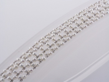 BLD2825 18k White Gold Pearl Bracelet