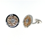 CUF01008 18k Rose & White Gold Diamond Cuff Links