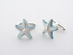 CUF1006 Sterling Silver Enamel Cuff Links