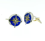 CUF1008 Sterling Silver Enamel Cuff Links