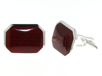 CUF1011 Sterling Silver Enamel Cuff Links