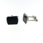 CUF1016 Sterling Silver Onyx Cuff Links