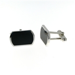 CUF1017 Sterling Silver Onyx Cuff Links