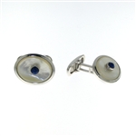 CUF1022 Sterling Silver Lapis Cuff Links