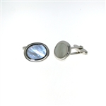 CUF1027 Sterling Silver Mother-of-Pearl Cuff Links