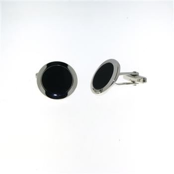 CUF1032 Sterling Silver Onyx Cuff Links