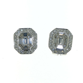 EDC01015 18k White Gold Diamond Earrings