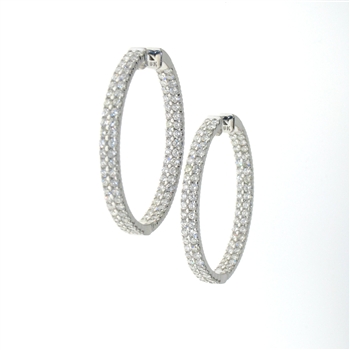 EDC01035 18k White Gold Diamond Earrings